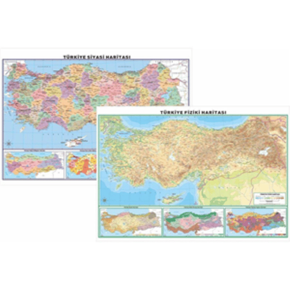 Odak 70x100 Türkiye Fiziki Siyasi Haritası