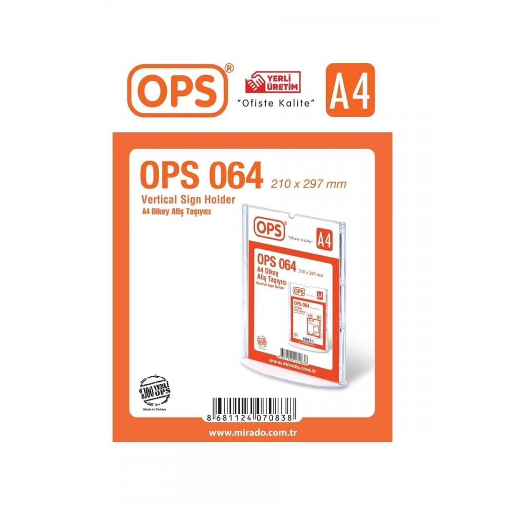 OPS DP 064 A4 T TİPİ DİKEY AFİŞ TAŞIYICI