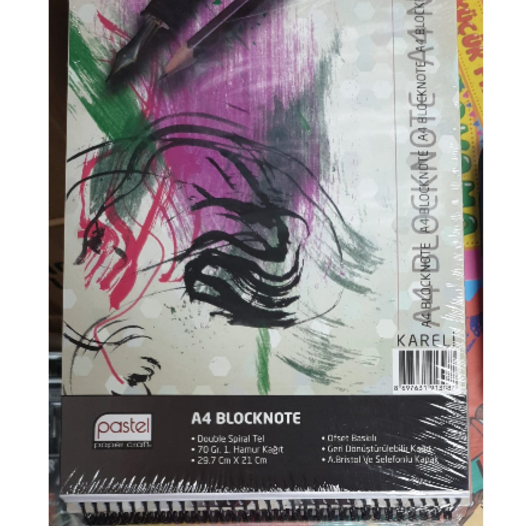 PASTEL A4 SPİRALLİ BLOKNOT KARELİ 40 YP
