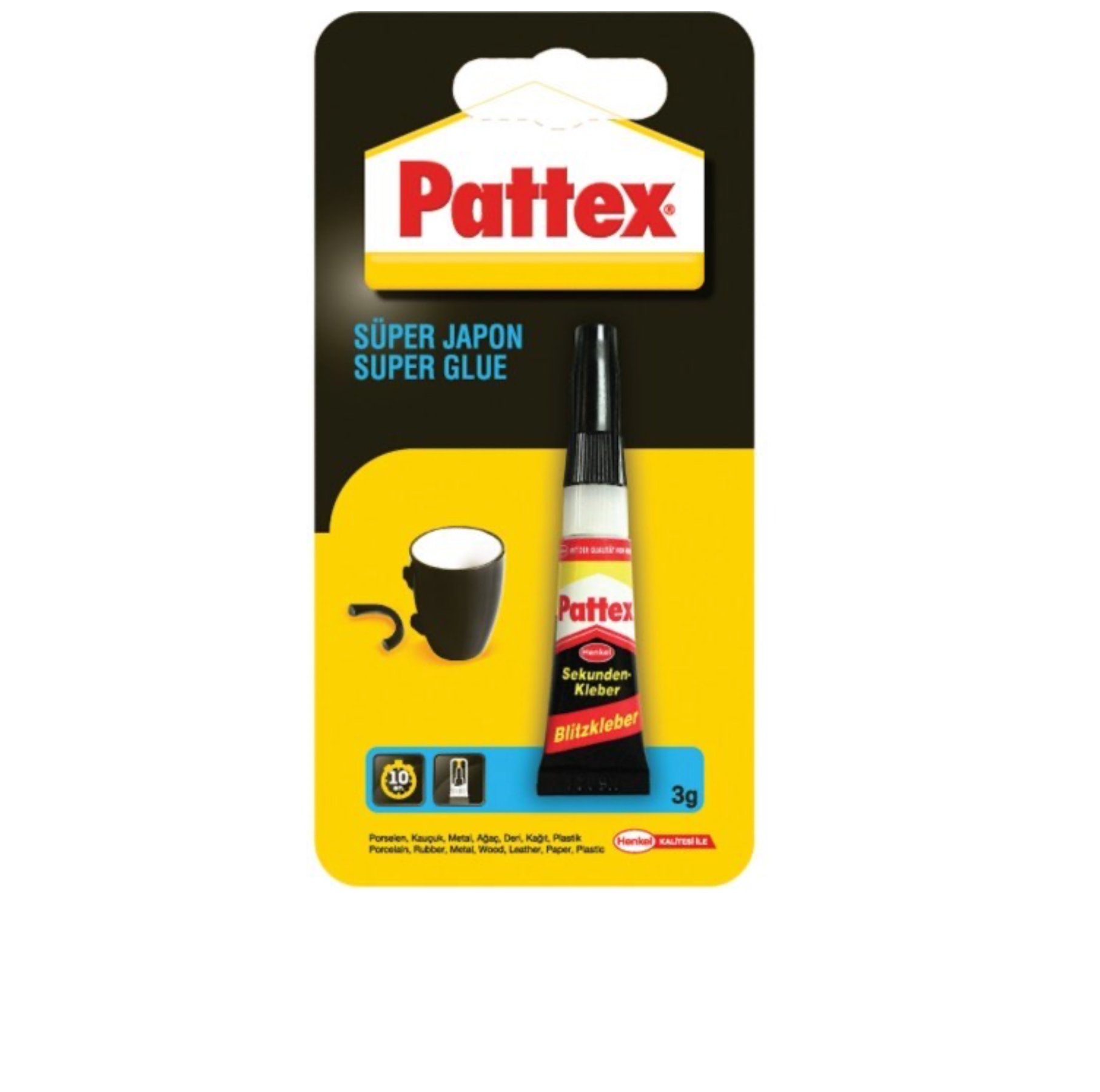 Pattex Japon Yapıştırıcı 3 g Süper Hızlı Yapıştırıcı 