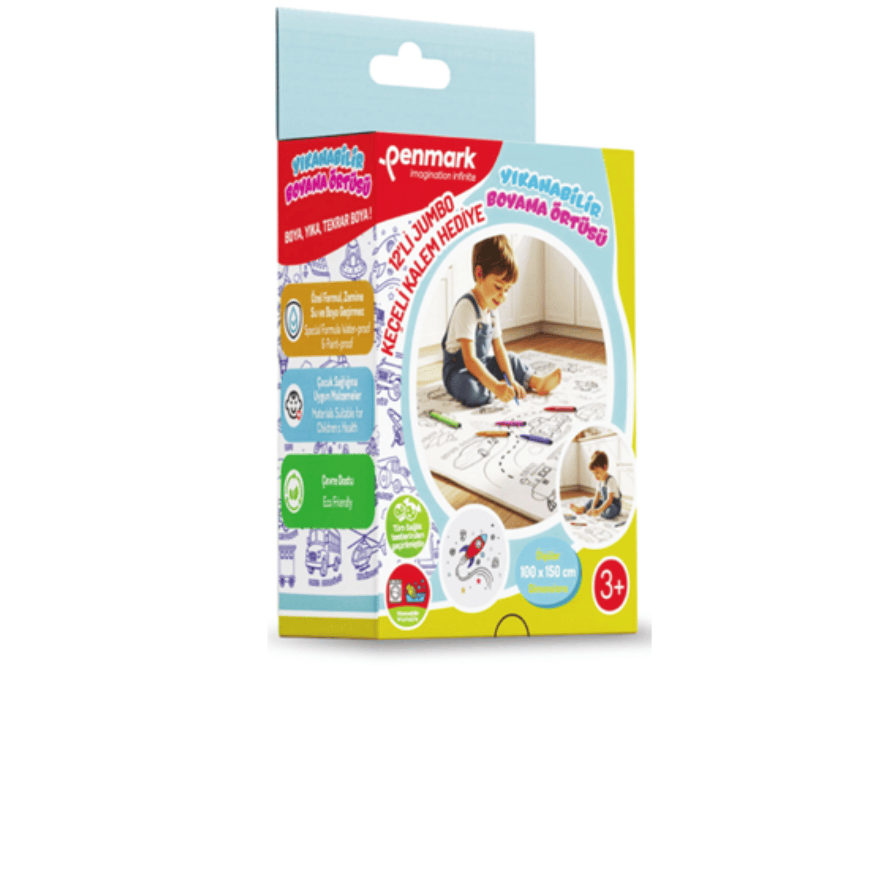 PENMARK BOYAMA HALISI + 12 Lİ JUMBO KEÇELİ BOYA