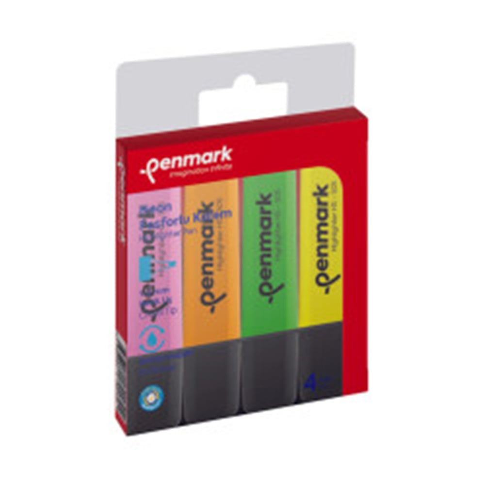 PENMARK FOSFORLU KALEM 4 LÜ ASETAT KARIŞIK RENK NEON