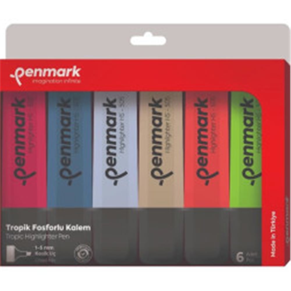 PENMARK FOSFORLU KALEM 6 LI ASETAT KARIŞIK RENK TROPİK