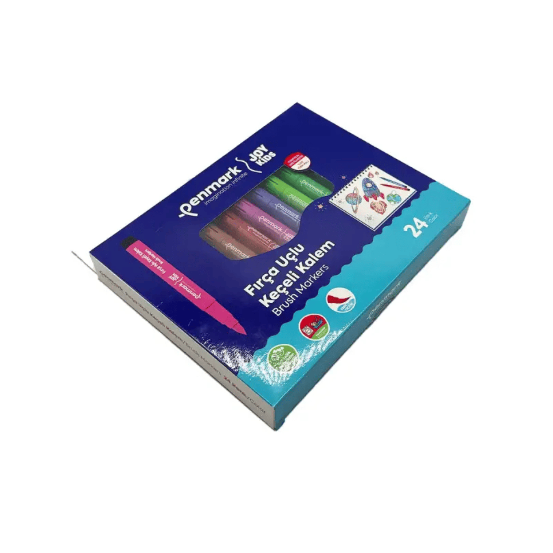 PENMARK SÜPER YIKANABİLİR FIRÇA UÇLU KEÇELİ KALEM SET 24 LÜ