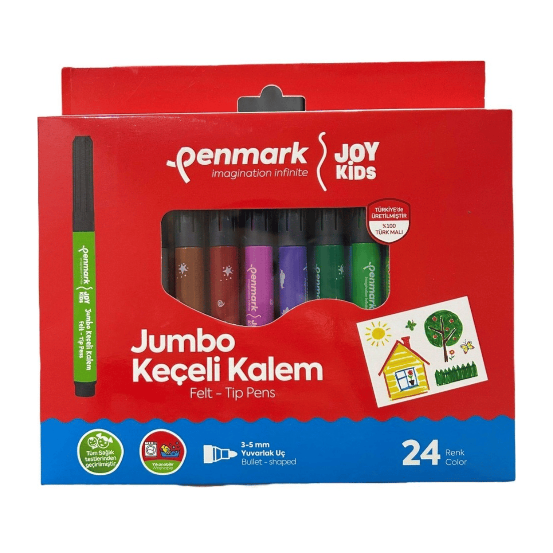 PENMARK SÜPER YIKANABİLİR JUMBO KEÇELİ KALEM SET 24 LÜ
