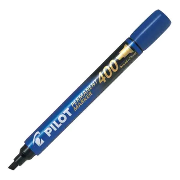 Pilot Permanent Marker 400 Mavi Kesik Uç Kalıcı Markör Kalem