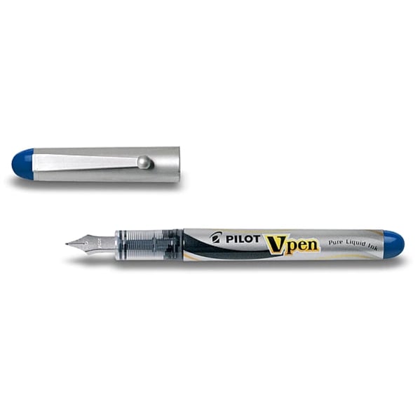 Pilot V-Pen Silver Mavi Kullan At Sıvı Mürekkepli Dolma Kalem