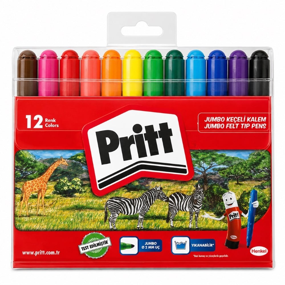 Pritt Jumbo Yuvarlak Uç 12’li Keçeli Kalem