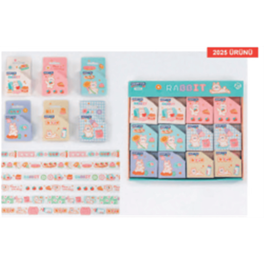 RENKLİ BANT - RABBIT KAĞIT BANT 1,5CM 5MT
