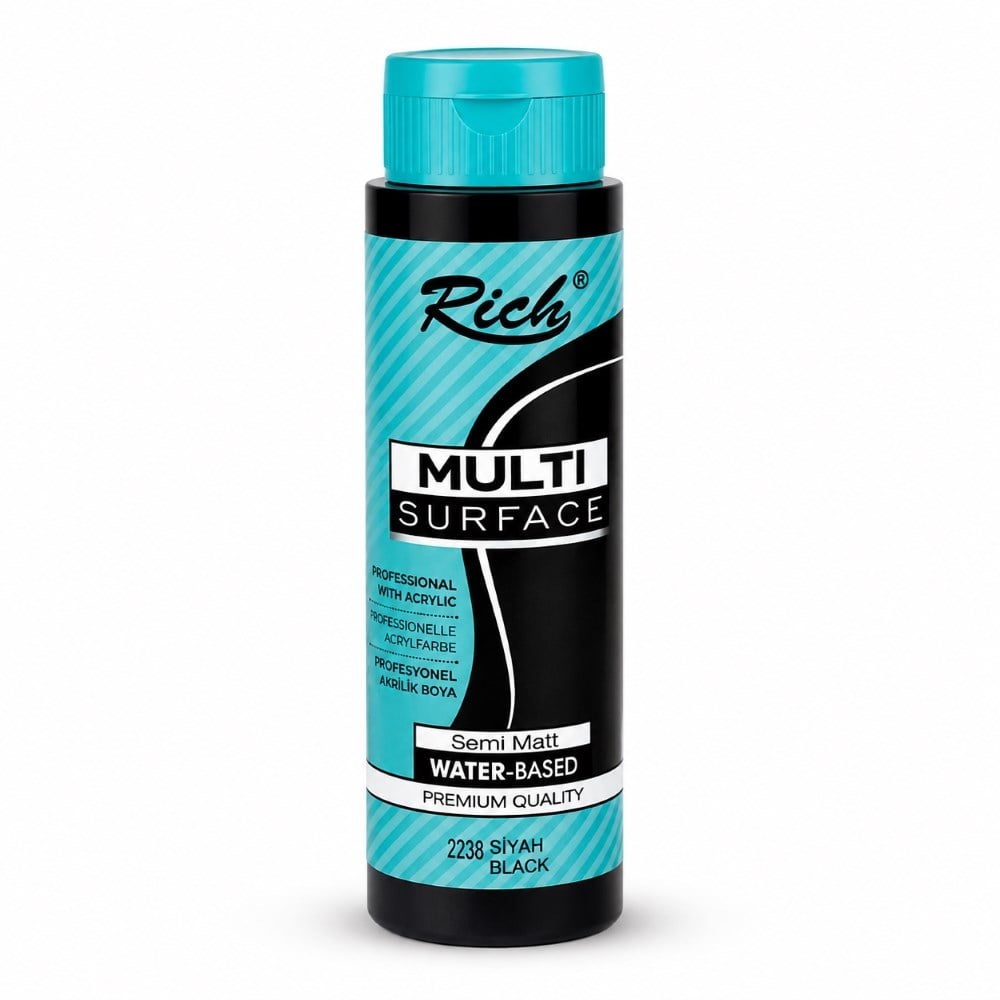 Rich Multi Surface 500 ml Siyah Akrilik Boya