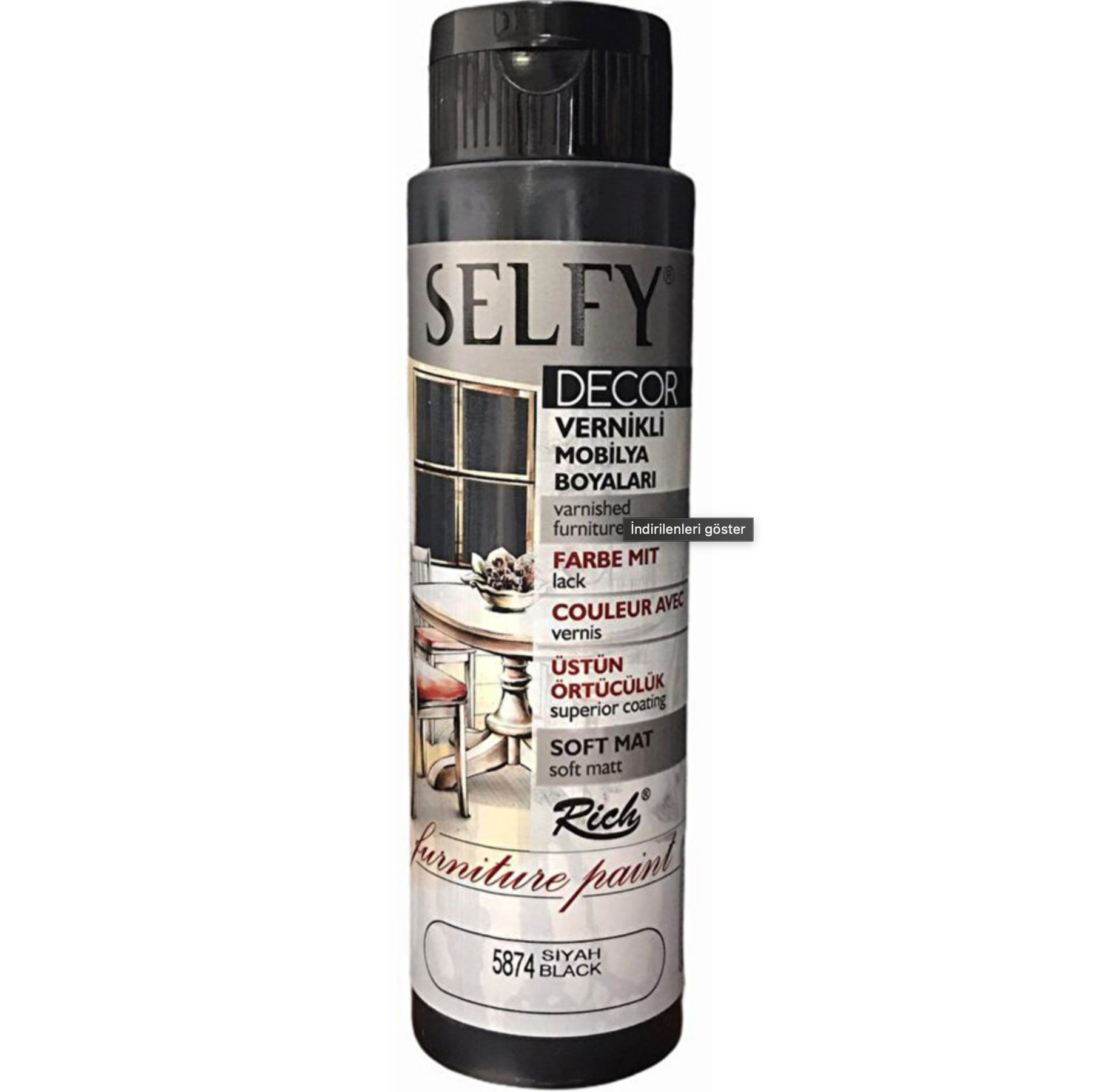 Rich Selfy Decor Kendinden Vernikli Boya 500 ml Siyah