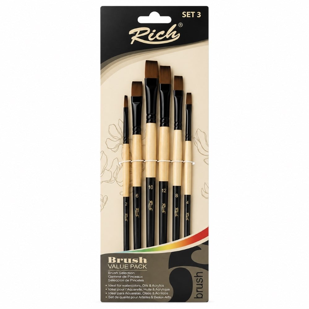 Rich Set 3 Yeni Seri Stroke Fırça Seti 6'lı