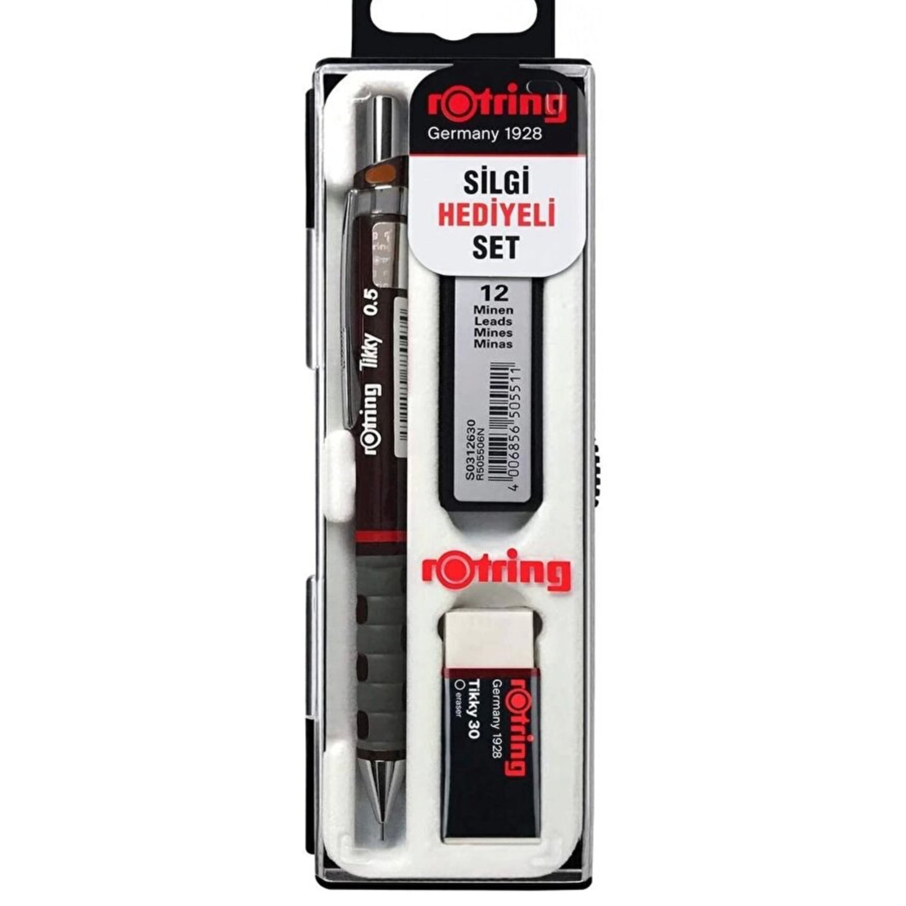 ROTRING TIKKY RD VERSATİL+MİN+SİLGİ 0.5 BORDO