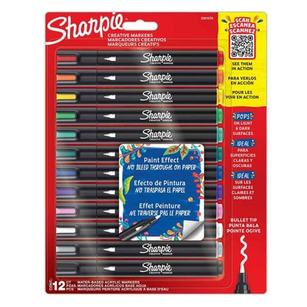 SHARPIE AKRİLİK MARKÖR YUVARLAK UÇ 12 Lİ BLİSTER
