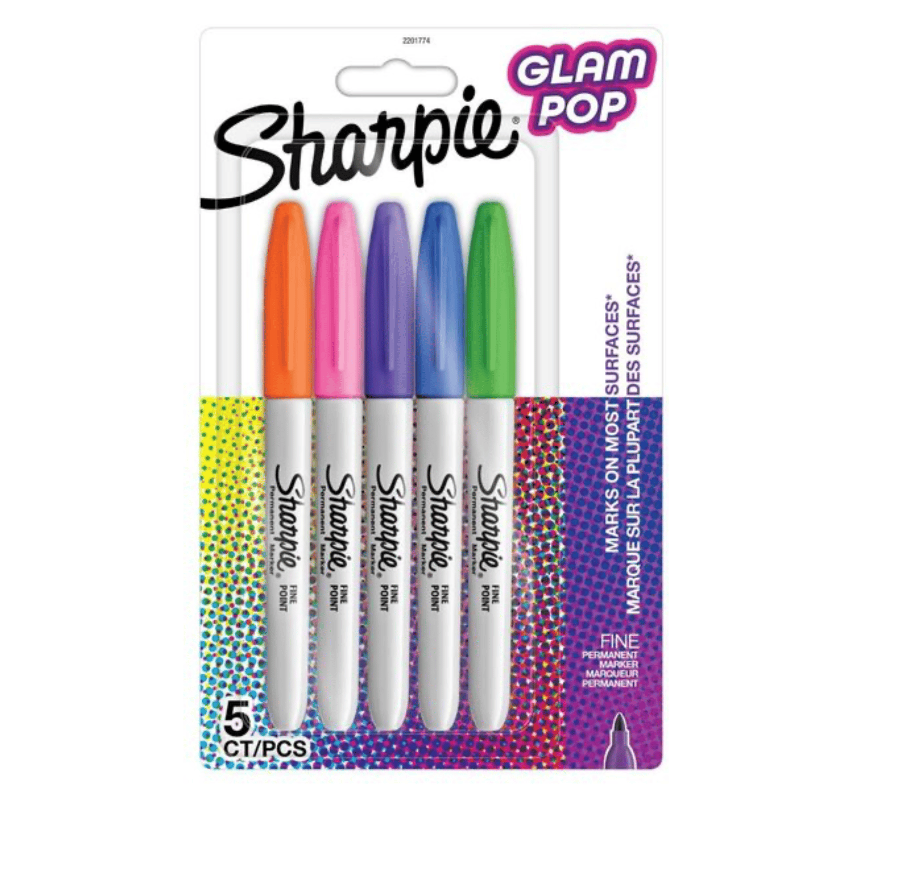 Sharpie Fine Permanent Markör Glam Pop 5'li 