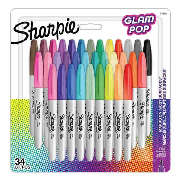 SHARPIE PERMANENT MARKÖR FINE GLAM POP 34 LÜ BLS