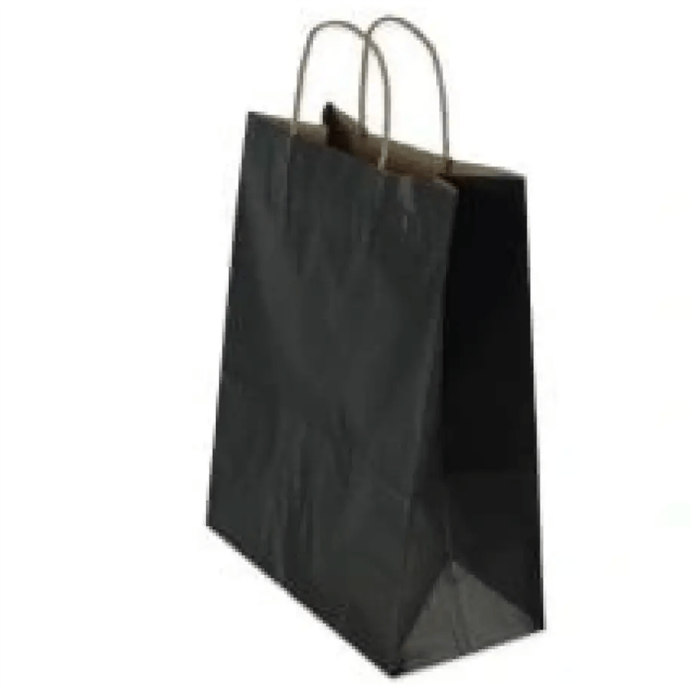 Siyah Büküm Saplı Poşet 18x8x24 cm