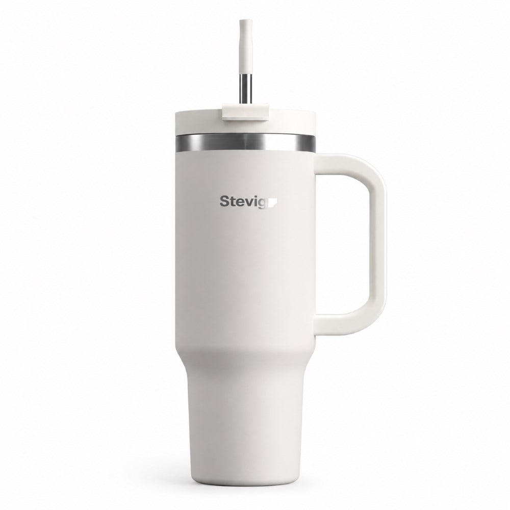 Stevig ST-242 900 ML White Sand 2 Moods Tuck-In tumbler çelik termos
