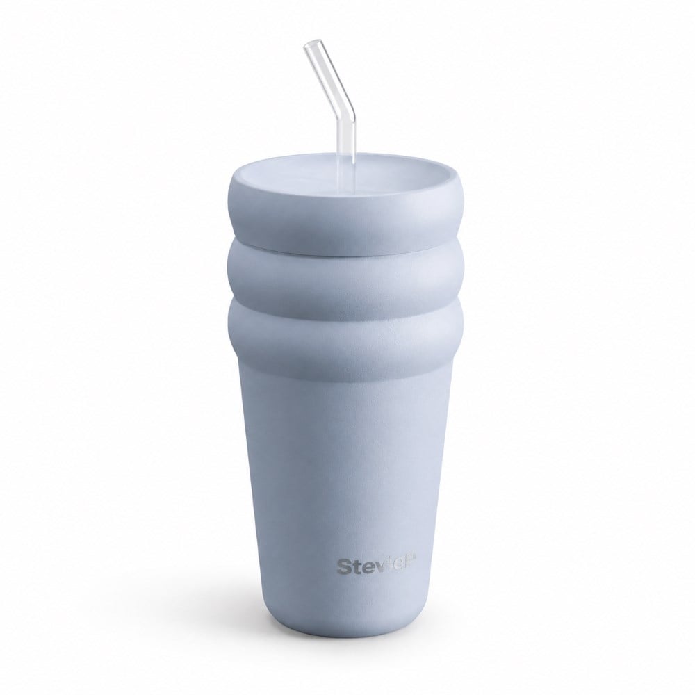 Stevig ST-246 600 ML Zen Blue 3 Bubble pipetli tumbler çelik termos