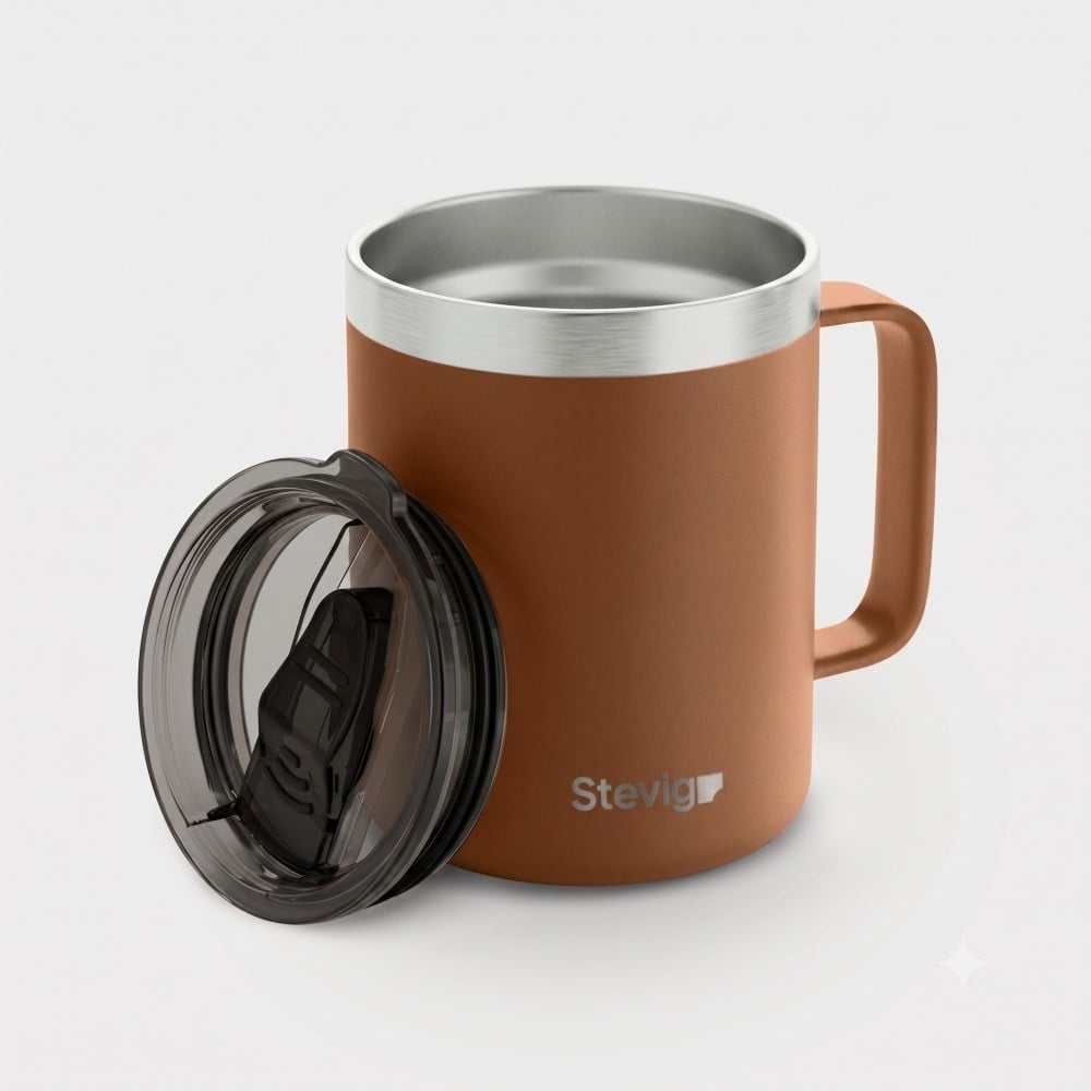 Stevig ST-267 350 ML Autumn Leaf 1 Cap Daily Mug çelik termos kupa