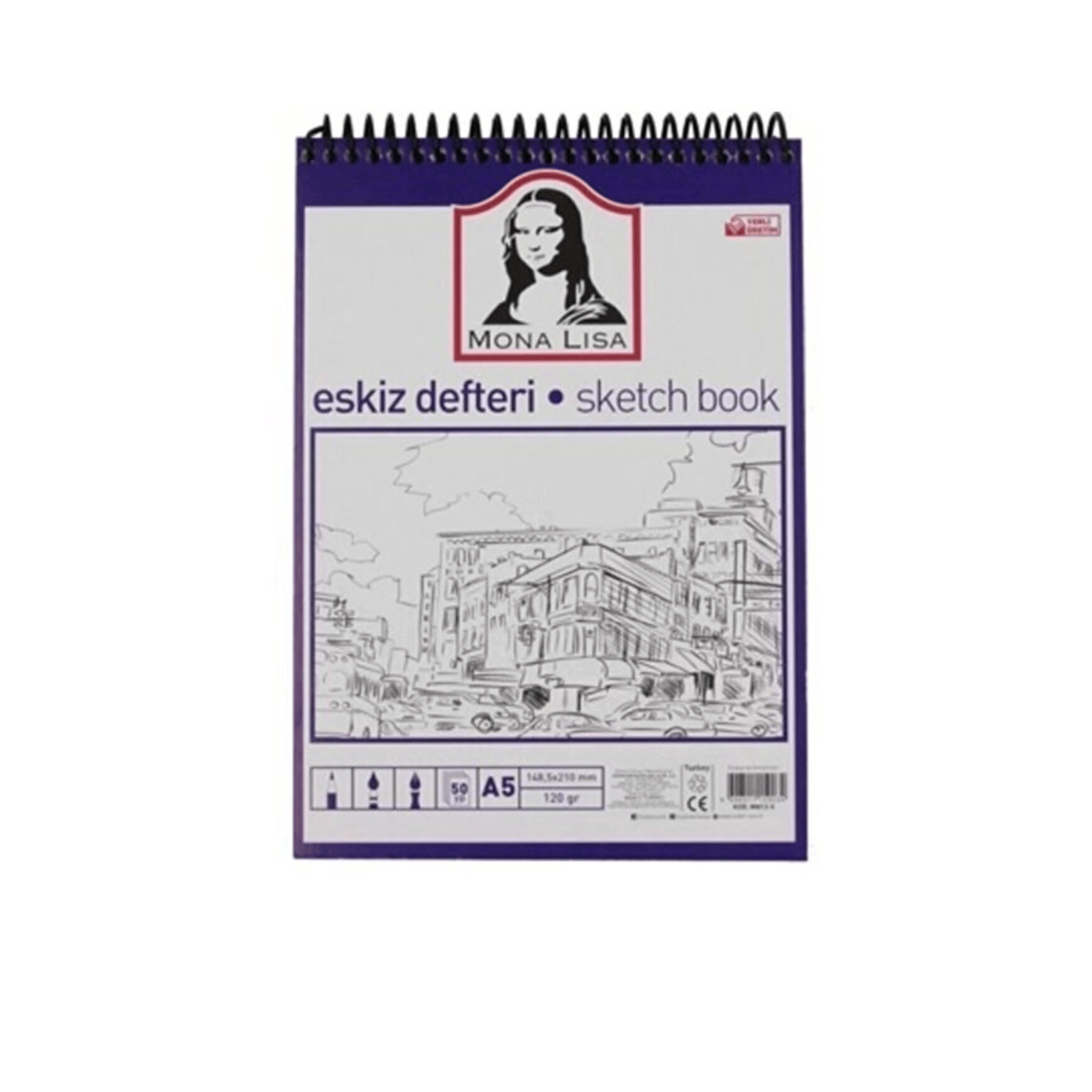 Südor Monalisa A5 Telli Eskiz Defteri 120 gr 50 Yaprak 