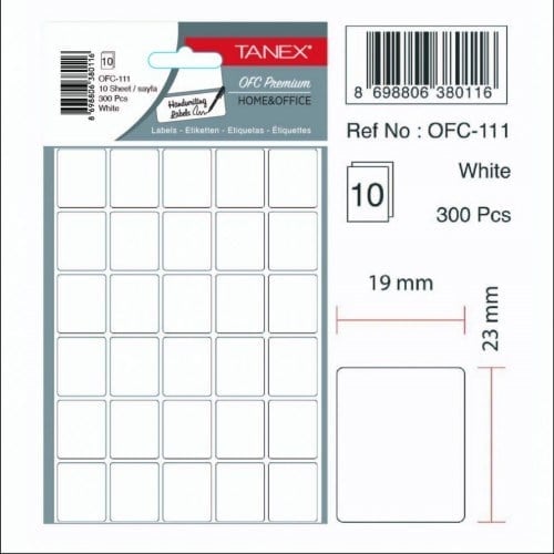 TANEX OFC-111 BEYAZ OFİS ETİKETİ