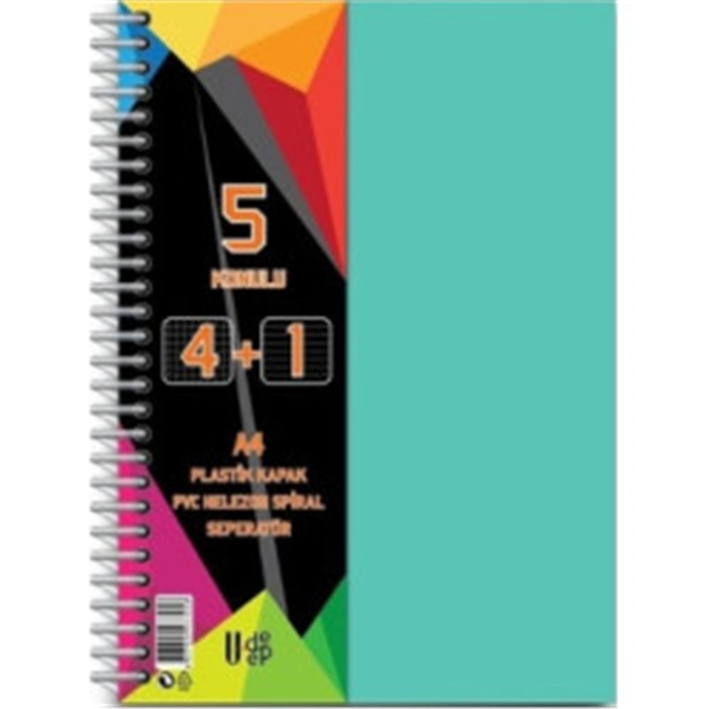 U-DEEP PP KAPAK AYRAÇLI DEFTER 4+1 125YP.