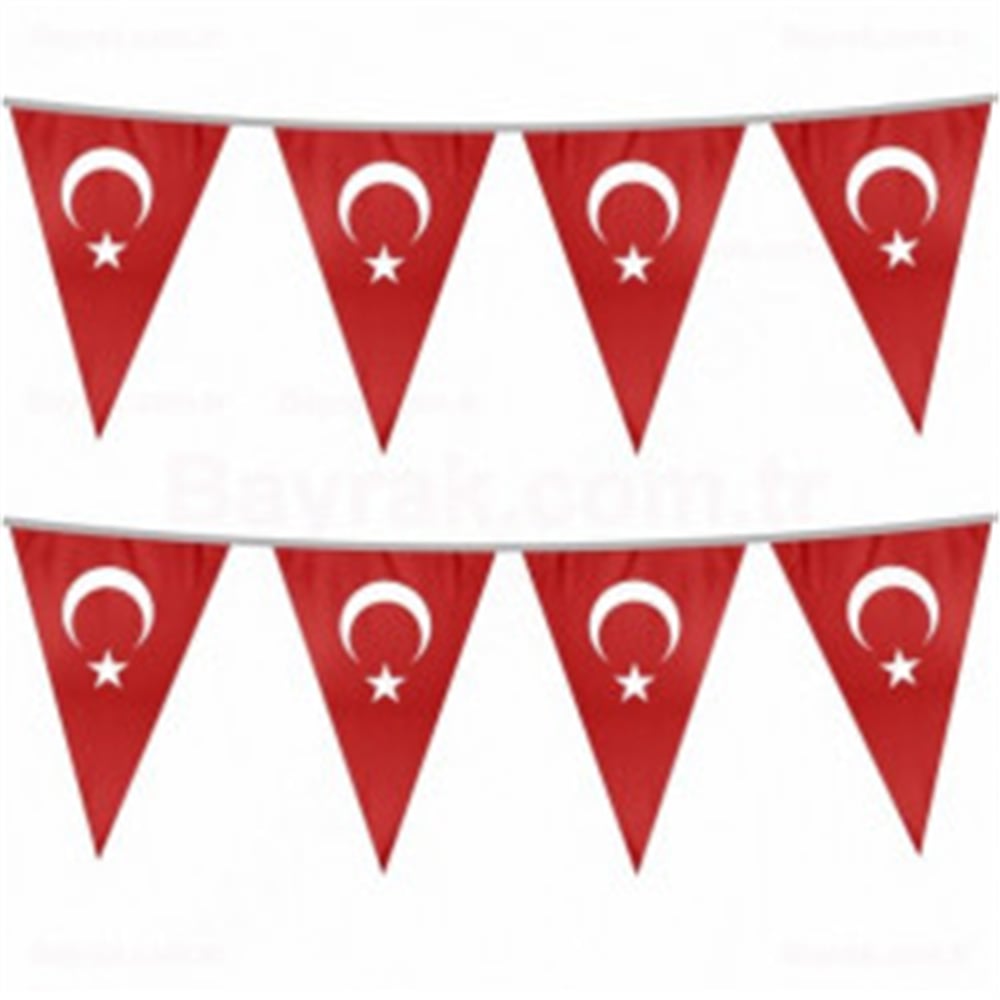 ÜÇGEN DİZİLİ KAĞIT BAYRAK 10 LU