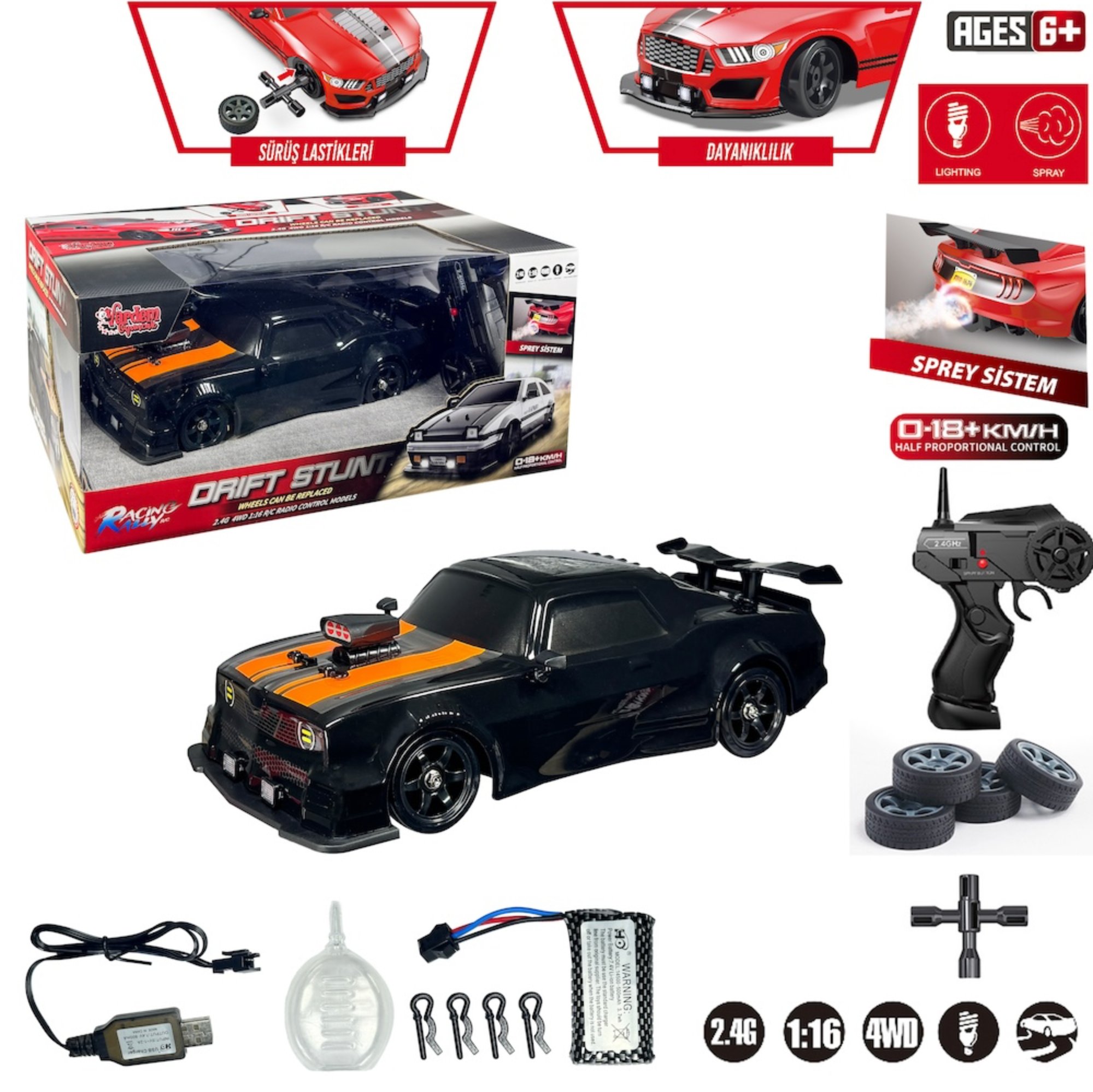 Vardem UK CHL 1:16 4x4 Drift Işıklı Buharlı Araba