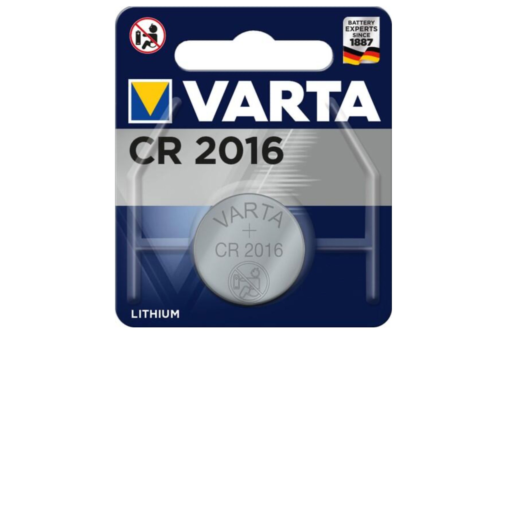 Varta CR2016 3V Lityum Düğme Pil Tekli Blister Pil Paketi 