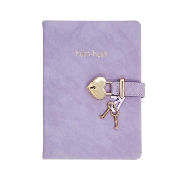 VJ Hush Kilitli Defter 80 gr 160 Yp Çizgili Lila Şifreli Güvenli