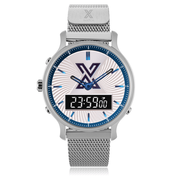 X Watch DB Silver Blue Akıllı Saat Şık ve Teknolojik