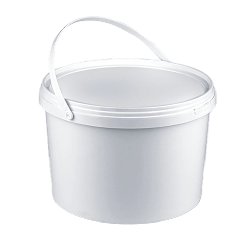 2100 ml Yuvarlak Beyaz Kova Kulp+Kapak TRN (30’lu Paket)