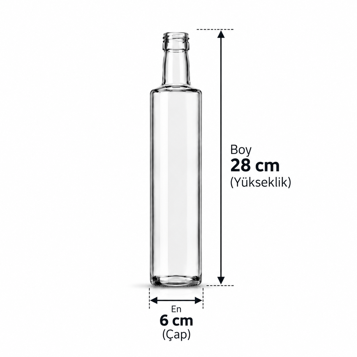 500 ML Renksiz Dorica Cam Şise (ŞŞC 121150) 40'lı Koli