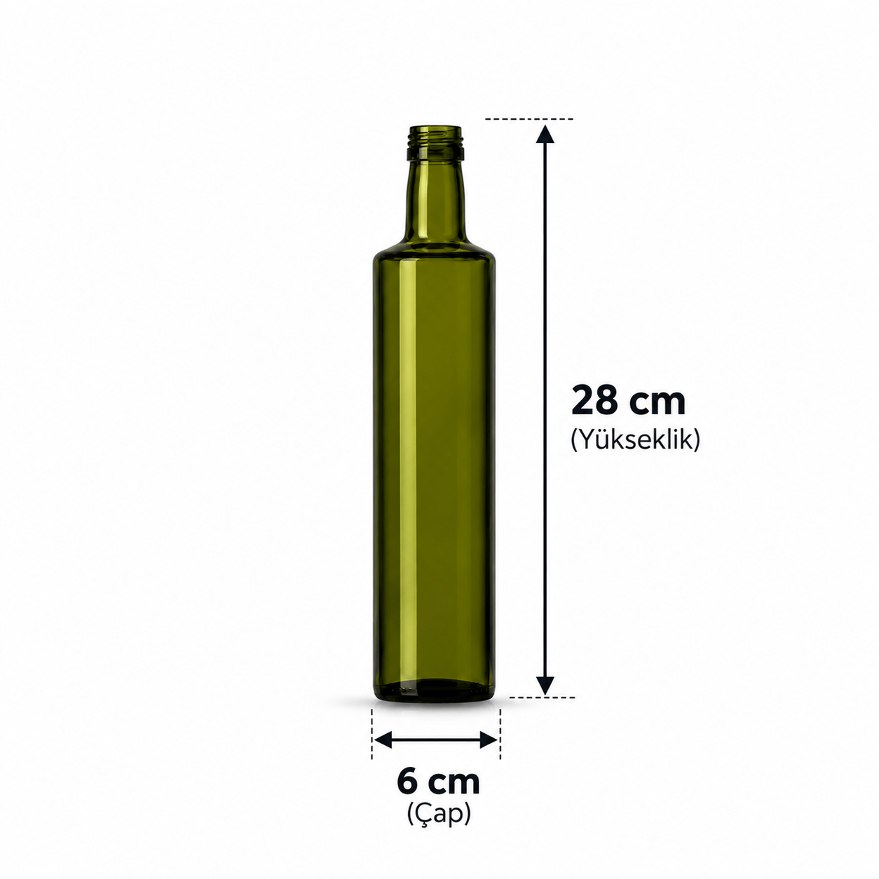 500 ML Yeşil Dorica Cam Şişe (ŞŞC 121150) 40'li Koli