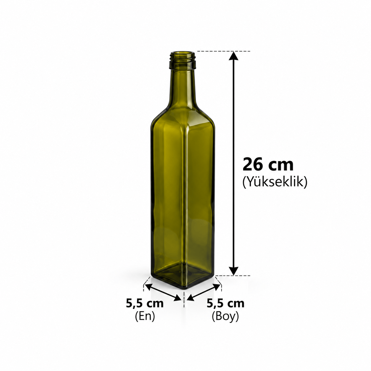500 ML Yeşil Marasca Cam Şişe  (ŞŞC 121250) 42'li Koli