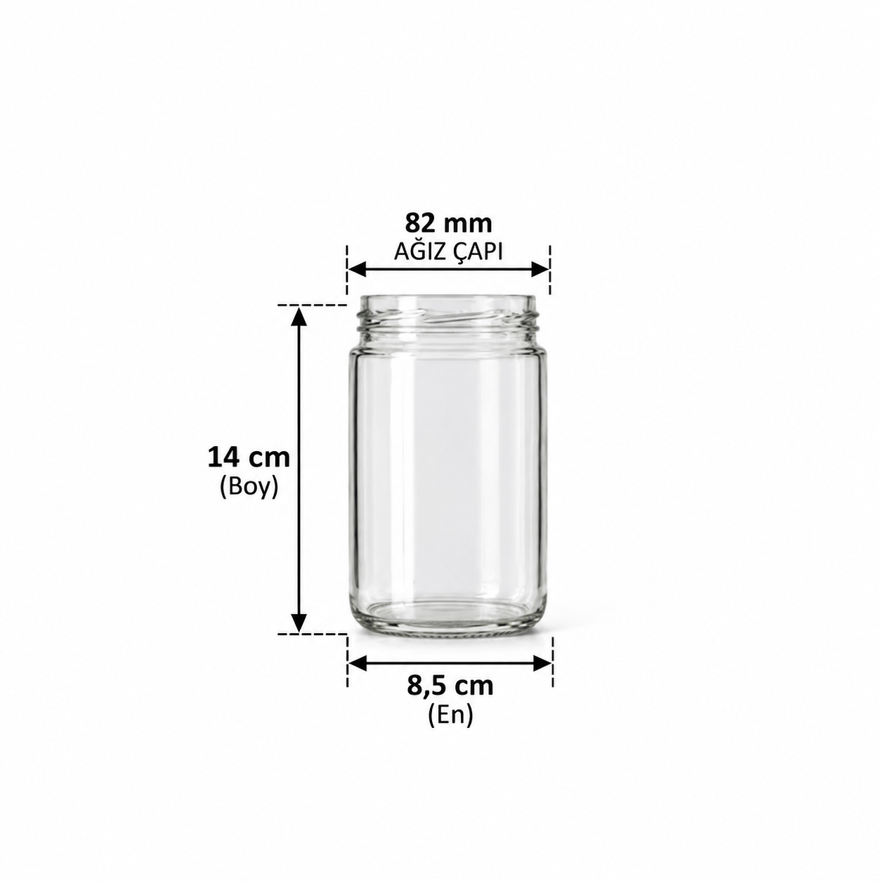 660 ml Cam Kavanoz Silindir T082 (25’li Paket)