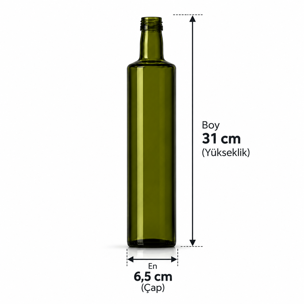 750 ML Yeşil Dorica Cam Şişe (ŞŞC 677013) (35'li Koli
