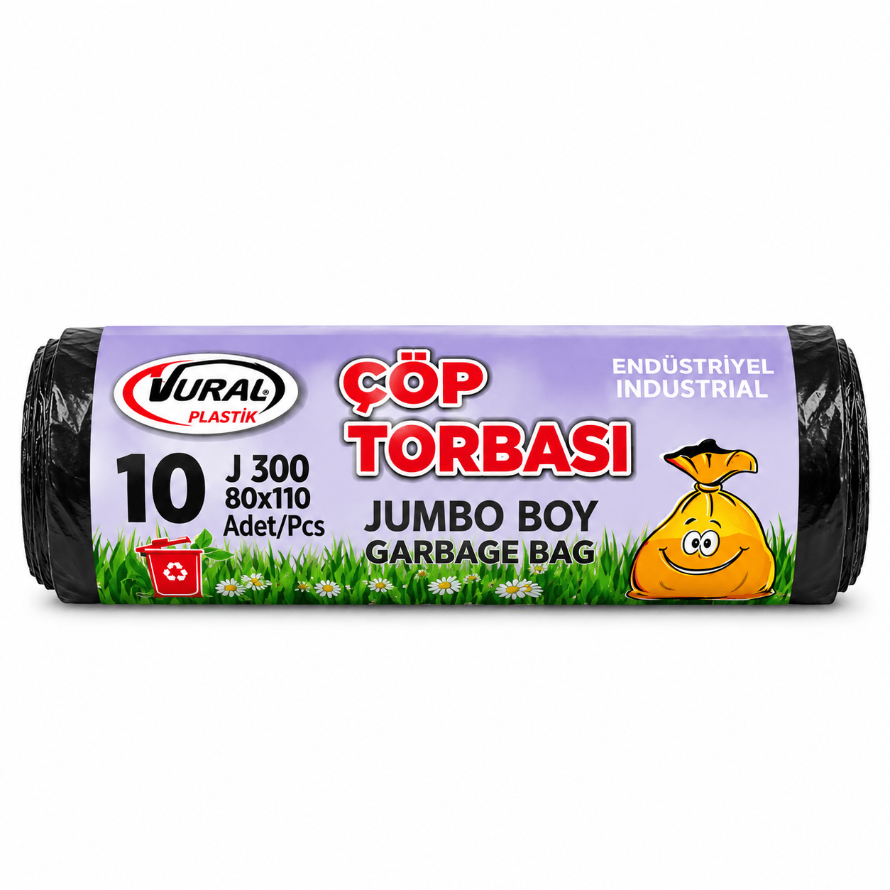 80*110 Jumbo Çöp Torbası J300 Siyah 10'lu Rulo (Vural)