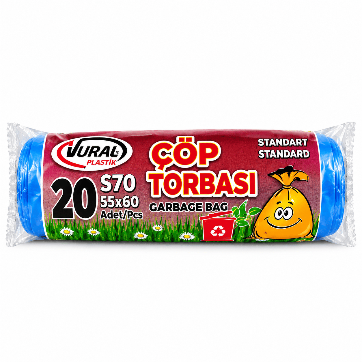 Vural Orta Boy Çöp Torbası Mavi 70 gr 20'li Rulo