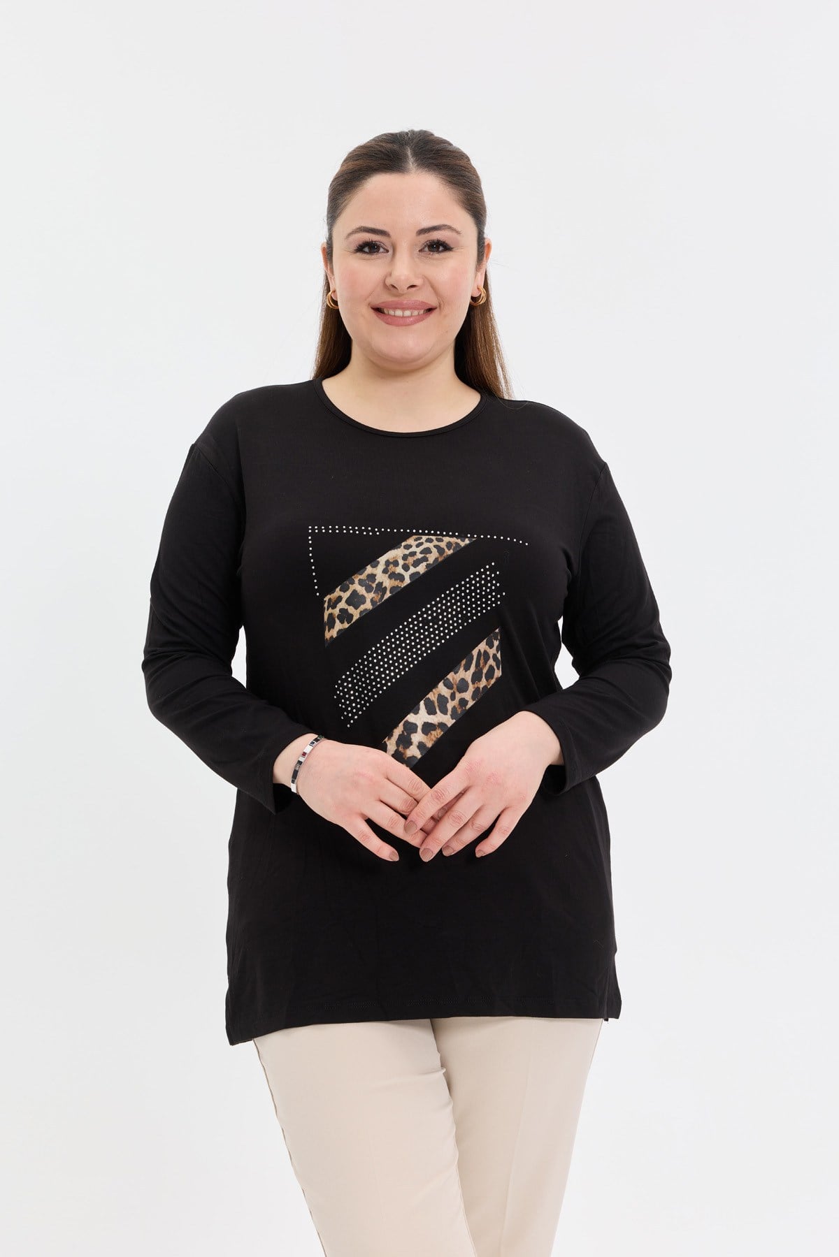 Taşlı Leoparlı Penye