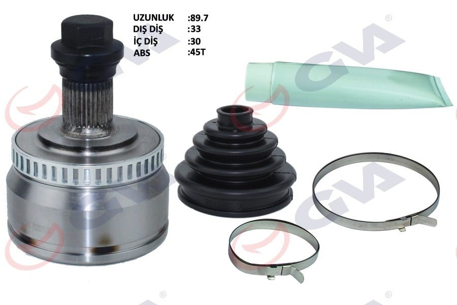 Aks Kafası Dış Ön A4-Passat 1.8T 96-01 Abs Li 45 Diş 33X30x53 92Mm Gva 4475120K