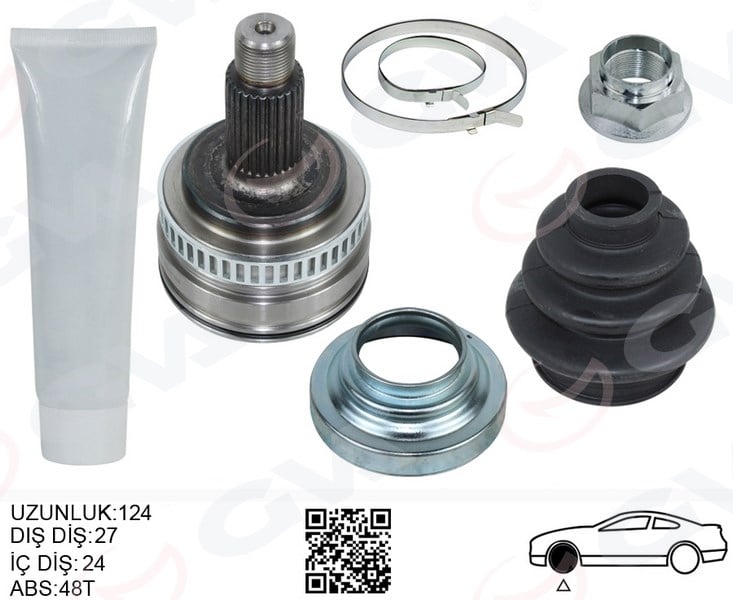 Aks Kafası Dış Sağ/Soll Bmw E36 E46 Tekerlek Tarafı Uzunluk 124Mm Gva 4499010K