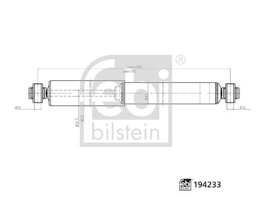 Amortısor Arka Gazlı. 3.50 Ton Mercedes Sprınter B906 . Vw Crafter 30-35-50 Febı 194233