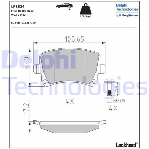 Arka Balata Passat-Cc-Caddy-Golf5-Golf6-Jetta-A3-A6-Leon-Octavıa-Superb 04 > Delphı Lp1824