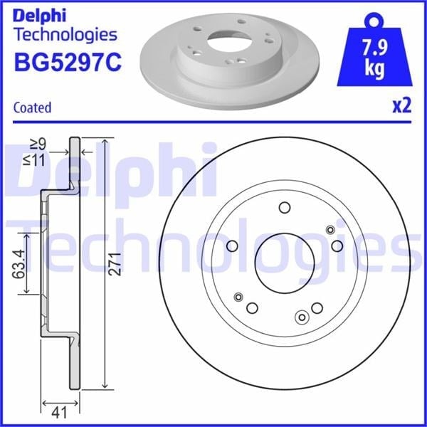 Arka Fren Dısk Ayna Focus Iv 17> Delphı Bg5297c