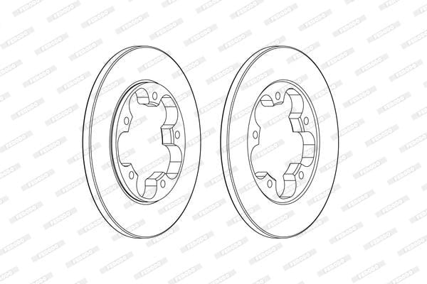 Arka Fren Dıskı Transıt V363 14> Tek Teker A.Ceker Duz 308Mm 5 Bıjon Ferodo Ddf2484c