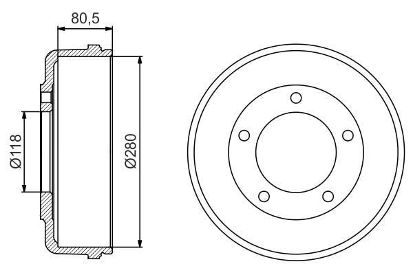 Arka Kampana Transıt V.184 01>06 Tek Teker 280 / 80.5 Mm Bosch 0986477203