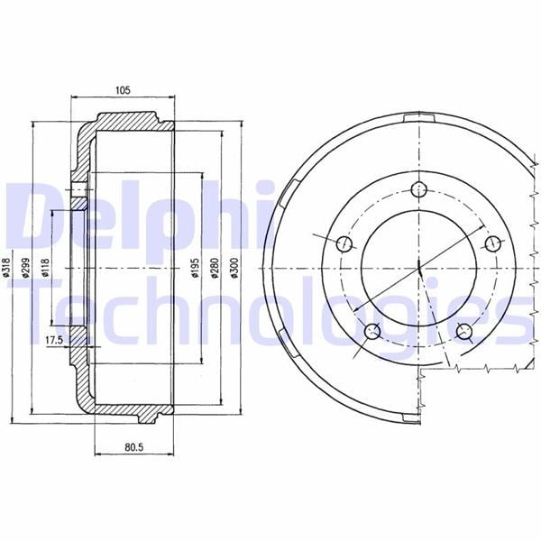 Arka Kampana Transıt V.184 01>06 Tek Teker 280 / 80.5 Mm Delphı Bf478