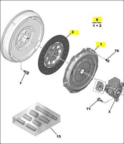 Debriyaj Seti Baskı Disk P308-P3008-P5008-C4-C4 Pıcasso 1.6 Hdi 228Mm X 18 Diş Egs 6 Şanzuman Psa 2052.X5